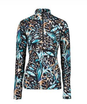 Obermeyer Discover 1/4 Zip Winter Floral Baselayer Top‎ Women's L Ski